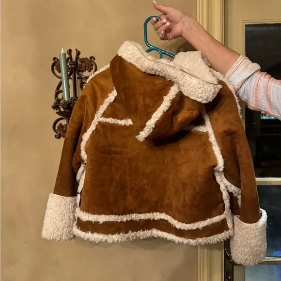 Free People Brown and Cream Leather Jacket - Picture 9 of 9